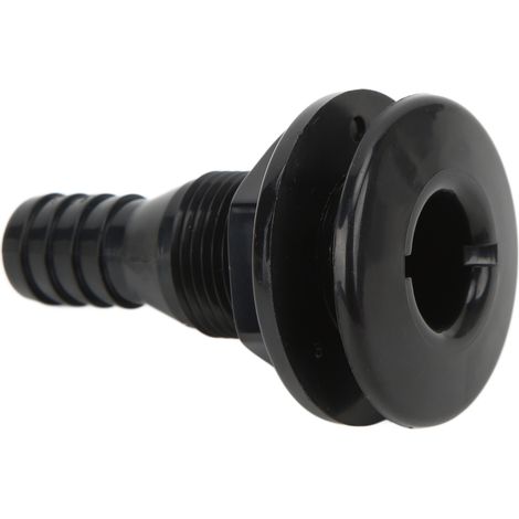 Raccord traversant coque bateau 19mm ABS noir, raccord tuyau vidange sortie, accessoire drainage, connecteur étanche 3/4 pouce, équipement marin. (1/5)