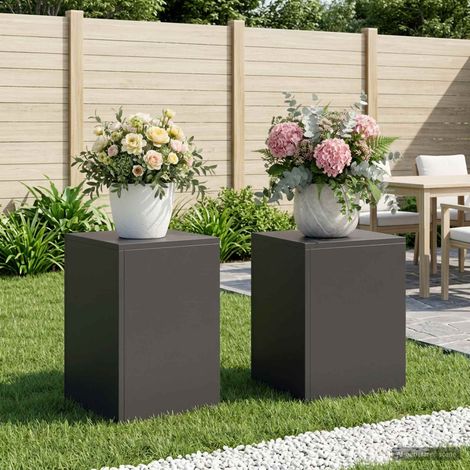 vidaXL Supporto per piante 2 pcs Nero 30 x 30 x 40 cm Acciaio