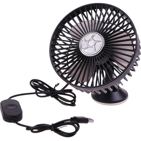 Ventilateur silencieux rotatif à 360° avec système de refroidissement automatique, ventilateur de cuisine USB et ventilateur de voiture à ventouse.