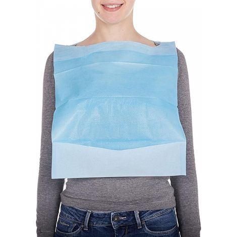 Bavoir Adulte Lot De 10 Avec une Poche Attrape-Miettes, Bavoirs Imerméable avec un Ajustement Facile avec Lien, Bavoir Jetables pour Adulte