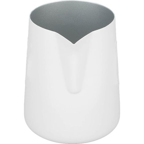 380-ml-Milchaufschäumer aus Edelstahl mit spitzem Ausguss, Kaffeezubehör, weiß (1/5)