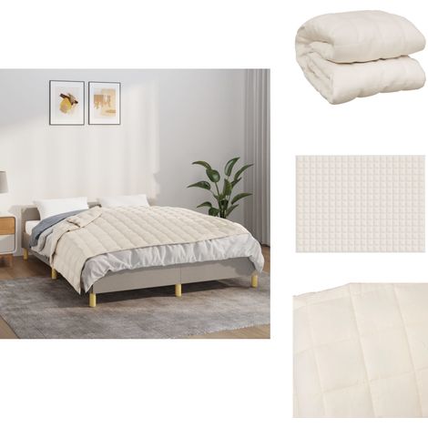 Couverture lestée Crème clair 150x200 cm 11 kg Tissu - Couvreur Lestée - Couverture Poids - Couverture Relaxante - Literie Confort - Sommeil Profond (1/5)