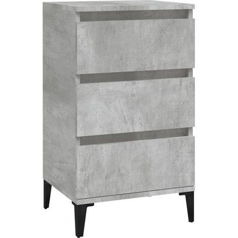 Maison Exclusive - Comodino Grigio Cemento 40x35x70 cm in Legno Multistrato