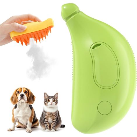 Brosse vapeur 3 en 1 pour chats (lutte contre la perte de poils), peigne démêlant pour chats, chiens et petits animaux, brosse en silicone rechargeable pour massage-AquaForge (1/5)
