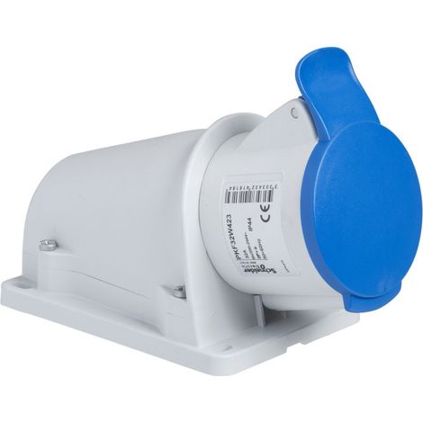 Socle prise BT saille inclinée, connexion vis, IP44, 16 A 3P+N+T 200-250 V (PKF16W425)