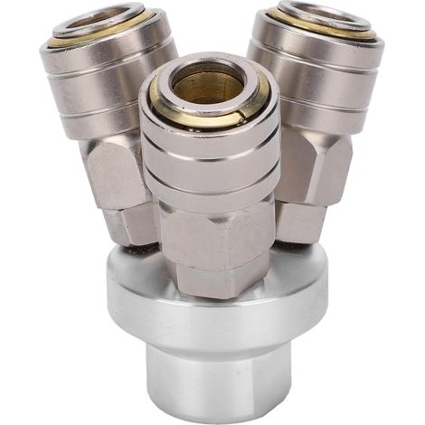 Raccord rapide chromé à 3 broches, élément pneumatique type C SMV G1/4 (1/5)