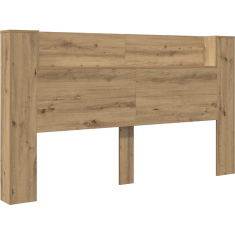 vidaXL Cabinet de Tête de Lit avec LED Chêne artisan Bois d'ingénierie