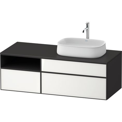 Lavabo consola Duravit Zencha, 1300x550mm, 2 extraíbles, 1 cajón, (1/2)