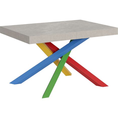 Tavolo allungabile 140/244x90 cm Volantis cashmere gambe multicolore 4/B (1/5)