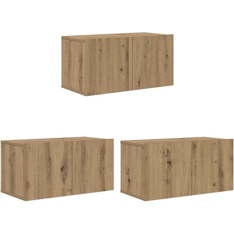 Maison Exclusive - Conjunto de mueble de TV 3 uds. Marrón Madera (1/5)