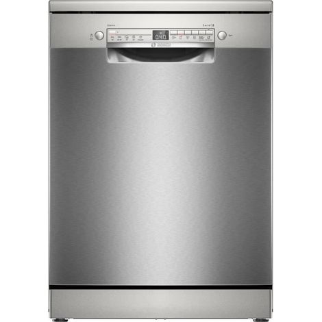 Bosch – Lave-vaisselle 60 cm – 14 couverts – Classe énergétique D – 5 programmes – Conso. eau 9L/cycle – Inox