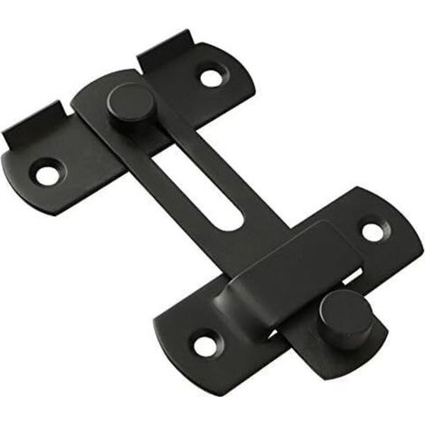 CSPARKV Noir Verrou Porte Rabattable à 90 Degrés Grange Serrure à Angle Droit Incurvée Coulissante Serrure Volet Loquet Porte Verrou Portail à Bascule Boulon avec Vis pour Porte, Fenêtre, Placard et J (1/5)