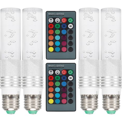 Ampoule LED RGB 3W avec télécommande pour chambre, bar, fêtes, AC85-265V Argent (1/5)