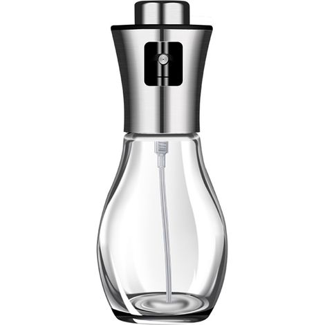 Ölsprüher für Speiseöl Sprühflasche Öl Glas Edelstahl Ölspray zum Kochen Olivenöl Ölspender Zerstäuber, Lebensmittelecht Kalorienarm für Heißluftfritteuse, 200ml (2 Stück)