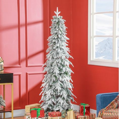 Albero di Natale artificiale 180 cm in metallo, verde innevato, autoapertura – MEUBLIV (1/5)