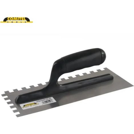 FRATTAZZO CM 28X12 CON DENTE DA 10 MM E MANICO IN ABS (1/2)