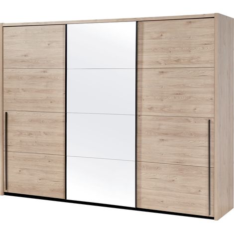 Armoire adulte contemporaine 283 cm chêne clair Violetta (1/5)