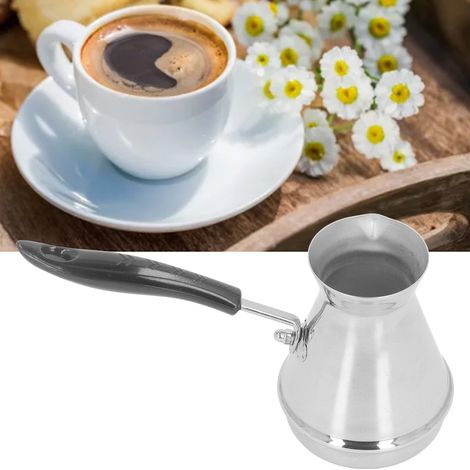 Cafetière turque en acier inoxydable, bouilloire à filtre de style européen, ustensile à café à long manche, bouteille d'eau, cafetière à partager, 650 ml (1/5)
