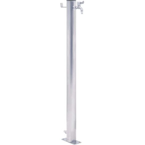 Colonne à eau de jardin 40 cm acier inoxydable rond (1/4)