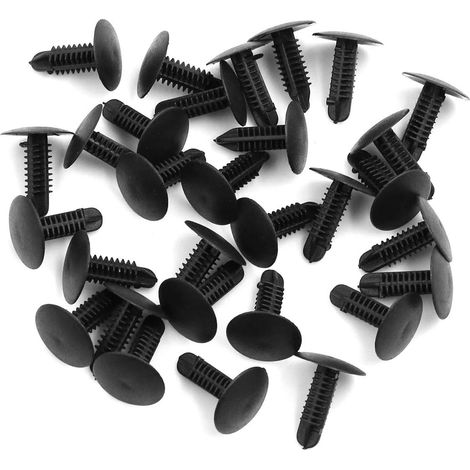 Rivets en Plastique Noirs 5mm 30 Pièces pour Aile Auto (1/2)