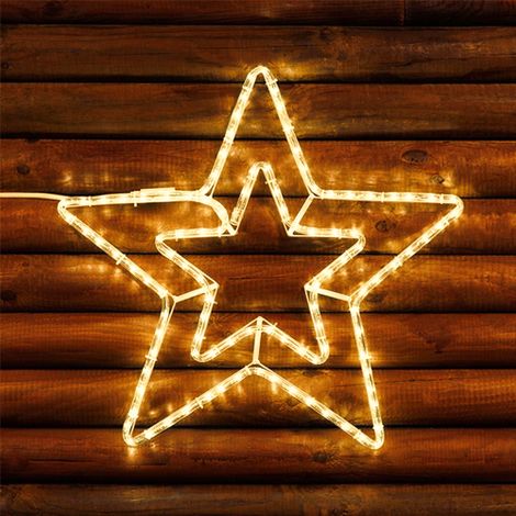 Tube Wisdom 3607 en forme d'e'toile lumineuse avec 72 LED blanc chaud et 8 effets lumineux 56x56 cm sur une structure me'tallique pour l'inte'rieur et l'exte'rieur Nero/Celeste