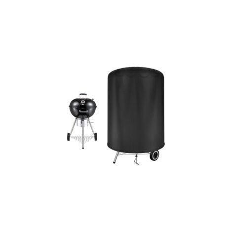 Funda redonda impermeable para barbacoa, fabricada en tejido Oxford resistente a los rayos UV con correa lateral cortavientos. Compatible con barbacoas esféricas de Ø71 x 70 cm - Crezuo