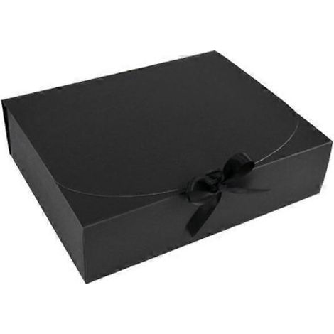 5-teiliges schwarzes Papierbox-Set mit Klappdeckel und Schleife, Geschenkverpackung für Süßigkeiten, Kekse und Kuchen – mittlere Größe (1/4)