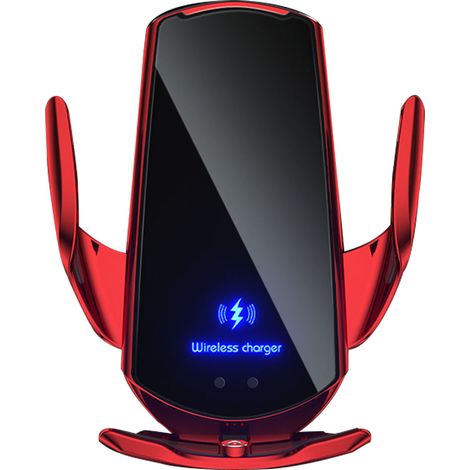 Support Téléphone Portable Sans Fil Voiture - Chargeur Inductif avec Clip Télescopique et Rotation 360° - Pour Smartphones jusqu’à 7,5 cm - 1 Pièce (1/5)