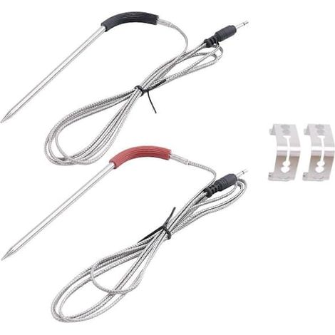Filiyano-Lot de 2 sondes à viande de rechange pour barbecue et fumoir Weber, sonde de température avec accessoires de fixation (1/5)