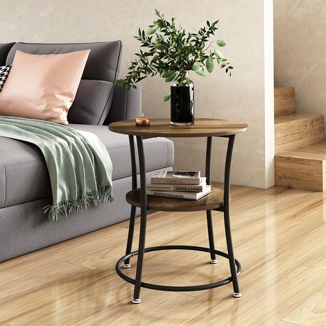 Couchtisch Quebec, Antikholz, 50 x 50 cm mit Ablage, Vicco