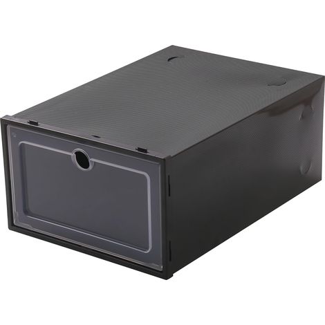 Juego de 24 cajas de plástico para guardar zapatos – 33 x 23 x 14 cm – Con tapas – Tapas transparentes con orificios de ventilación redondos – Almacenamiento de calzado para armario
