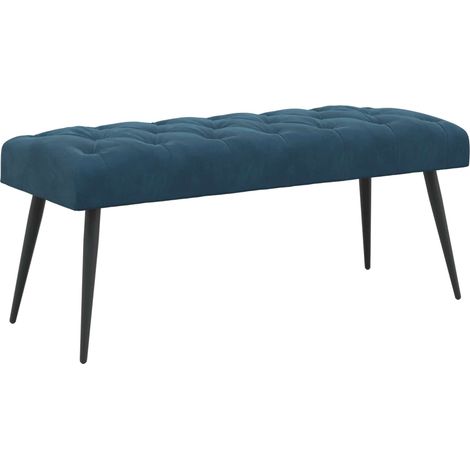 Banc avec capitonnage bouton Bleu 110 x 40 x 46 cm Velours vidaXL