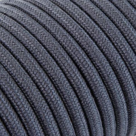 Fil Électrique Tissu Gris Graphite 3x0,75mm² - Câble Électrique Textile de Qualité