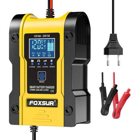 Chargeur pour batteries au lithium 12,6 V, batteries au plomb 12 V et 24 V, batteries au lithium fer phosphate – Chargeur pour batteries de voiture et de moto (1/5)