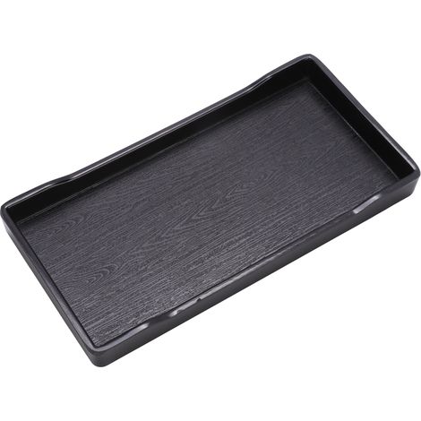 Plat d'alimentation carré en plastique antidérapant pour animal de compagnie, tortue, caméléon, lézard, distributeur de nourriture (noir) (1/5)