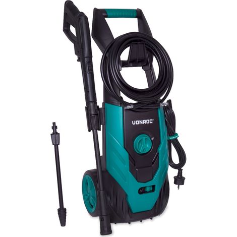 Vonroc – Nettoyeur haute pression électrique 1800W – 140 bars – Débit 420L/h – Tuyau 8m – Réservoir de détergent intégré – Buse turbo/anti-saleté (1/5)