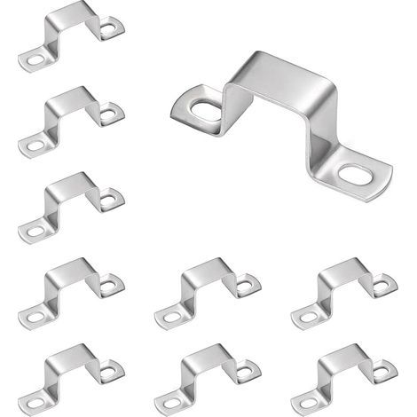 10 Pièces Collier de Serrage, Acier Inoxydable 304 Collier, 25 X 25 mm Collier de Serrage, Carré Collier de Serrage, pour la Fixation de Conduites D'eau, Câbles, Gaz (1/5)