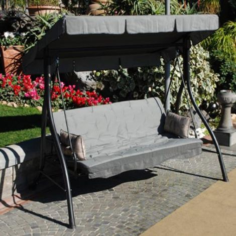 Dondolo Zanzibar mod. M0493-03 tubolare ferro colore grigio posizione letto