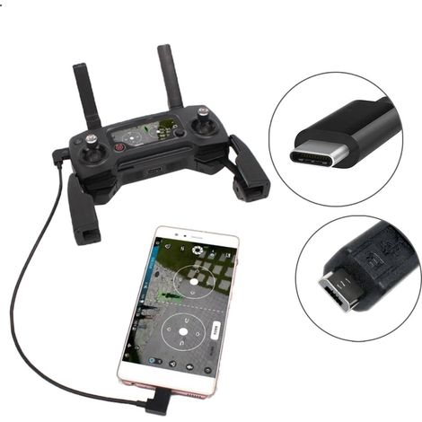 Adaptateur USB-C vers micro-USB pour DJI Mavic Pro / Spark (30 cm) (1/5)
