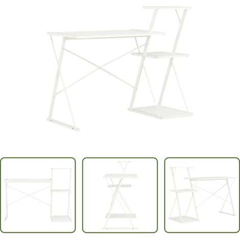 Étagère - Bureau avec étagère Blanc 116x50x93 cm (1/5)