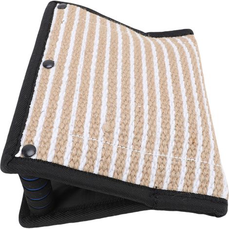 Coussin de morsure multifonctionnel en jute avec poignée confortable, jouet à tirer et coussin de dressage sûr pour chiens de petite, moyenne et grande taille. (1/5)