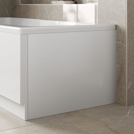 Essentials White Acrylic Bath End Panel for Straight Square Baths 700-750mm