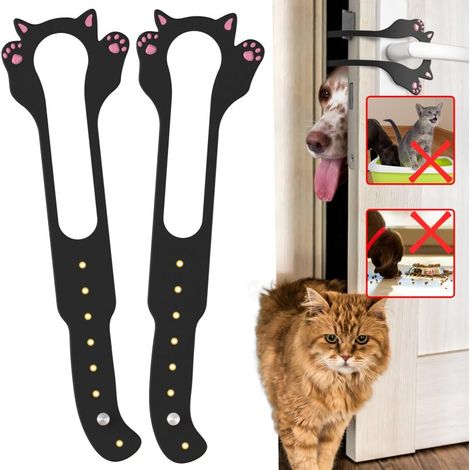 Irovami Loquet pour chatière, installation sans outil, noir, lot de 2 (1/5)