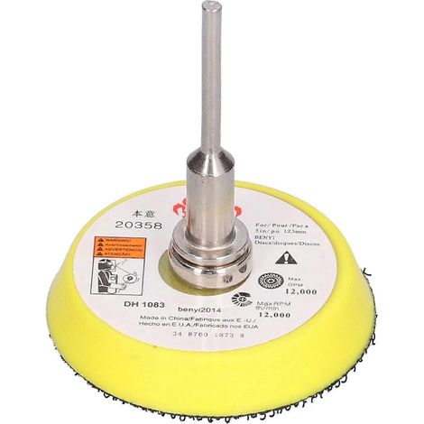 Klett-Stützteller, 2-Zoll-Platte mit 3-mm-Schaft zum Schleifen, Polieren und Glätten