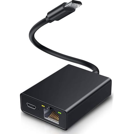 Adaptateur Ethernet pour Fire TV Stick, Micro USB vers RJ45 Adaptateur Réseau Ethernet Compatible avec Fire Stick 4K, Chromecast Google Home Mini et d'autres Sticks TV en Streaming (1/5)