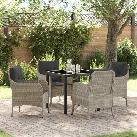 Ensemble de salle à manger pour jardin 5 pcs-Salon de jardin Gris clair 231684 (1/5)