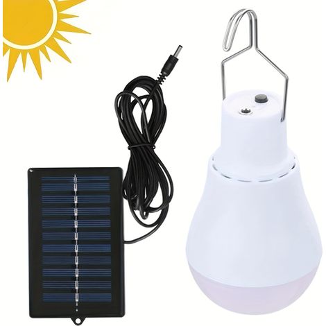 Lampe LED extérieure à énergie solaire avec panneau solaire - Rechargeable, économe en énergie, lampe suspendue pour jardin et camping [DB]-AquaForge