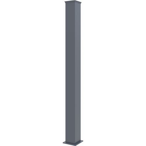Casanoov – Poteau pour clôture aluminium 15x15cm H.190cm gris anthracite – Compatible avec portails jusqu'à 180cm – Pose à visser ou sceller