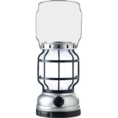 Silberne Solar-Zeltlampe – Wasserdichte Überlebenslampe  Campinglampe, USB-wiederaufladbare Campinglampe, Outdoor-Lampe, Solarlampe, geeignet für Camping, Wandern, Fahrzeugpannen usw.