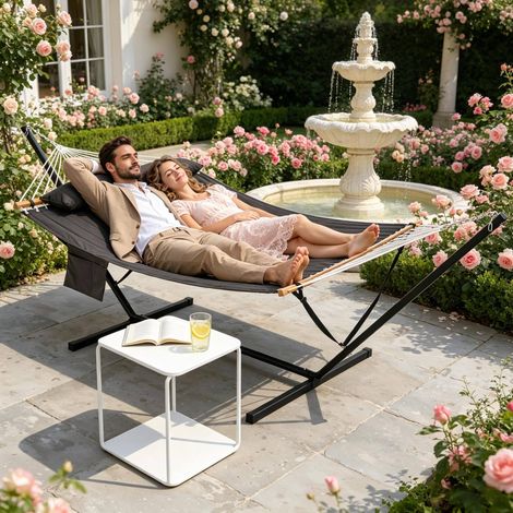 fauteuil salon suspendu double avec support 250 kg OKMYHOME (1/5)
